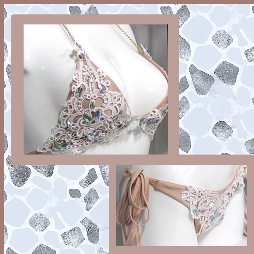 Beautifully Detailed Sequined 2-Piece Bikini NWT - Picture 4 of 8